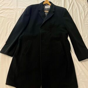 Joseph Abboud Black Trench Coat Wool Blend